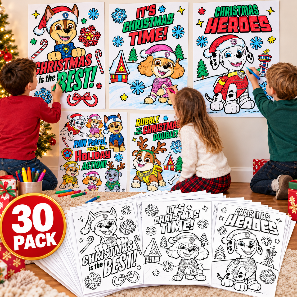 PAW Patrol Colour Your Own Christmas Posters